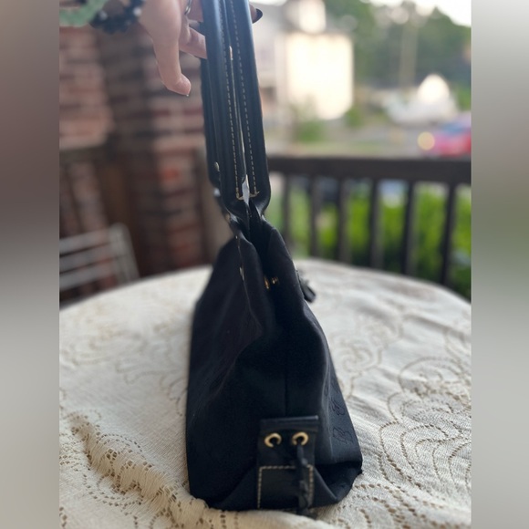 Vintage 1990’s Dooney and Bourke Signature Monogram Canvas & Leather Satchel - Picture 8 of 15